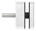 Glaspunkthalter, 63x63mm, Anschluss: flach, mit Senkkopfschraube M10x70, V2A,  Glasbohrung: mind. 16mm, Klemmbereich 8,0 - 21,52mm, V2A, inkl. Gummi, mit allgemeinem bauaufsichtlichen Prüfzeugnis (abP)