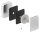 Glaspunkthalter, 63x78mm, Anschluss: flach, mit Senkkopfschraube M10x70, V2A,  Glasbohrung: mind. 16mm, Klemmbereich 8,0 - 21,52mm, V2A inkl. Gummi, mit allgemeinem bauaufsichtlichen Prüfzeugnis (abP)