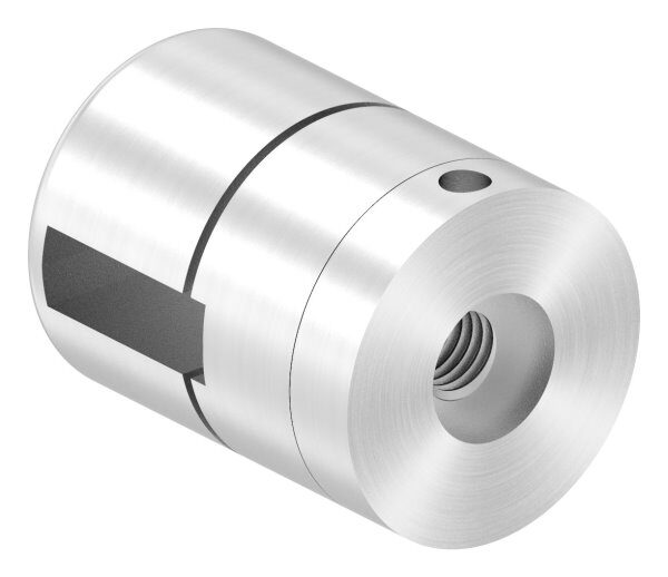 Brenk Grundhalter für Flachstäbe 20x6mm, mit Innengewinde M8, Aluminium 6063 T6, eloxiert