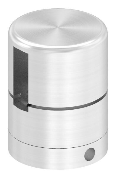 Brenk Grundhalter für Flachstäbe 20x6mm, mit Innengewinde M8, Aluminium 6063 T6, eloxiert