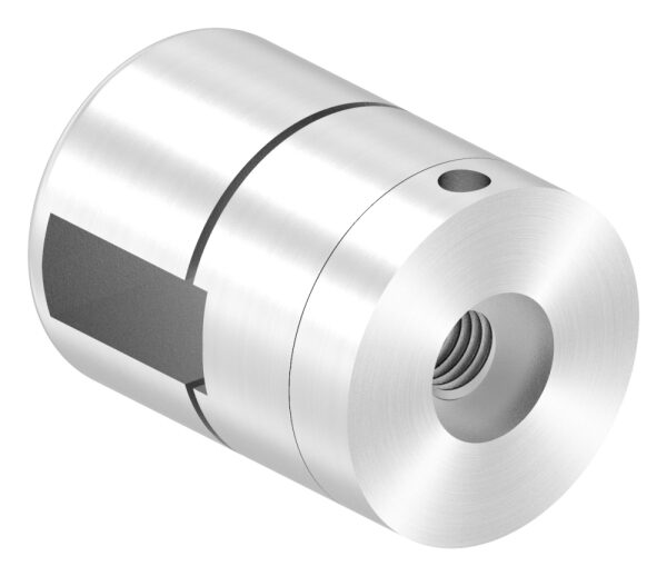 Brenk Grundhalter für Flachstäbe 20x8mm, mit Innengewinde M8, geschliffen Korn 240, V2A