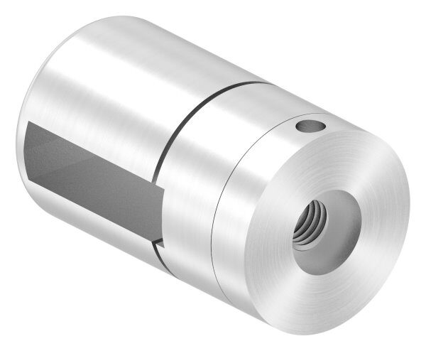 Brenk Grundhalter für Flachstäbe 30x8mm, mit Innengewinde M8, geschliffen Korn 240, V2A