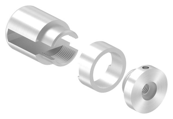 Brenk Grundhalter für Flachstäbe 30x8mm, mit Innengewinde M8, geschliffen Korn 240, V2A