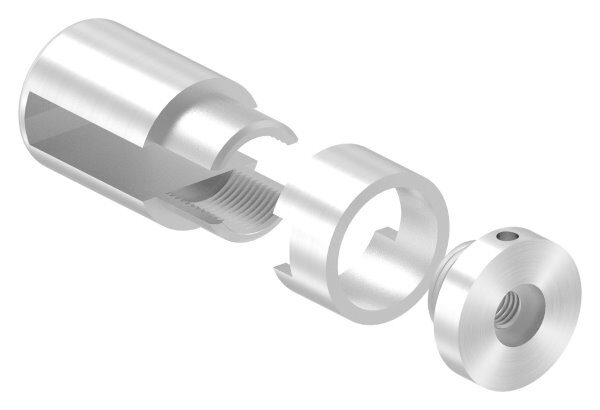 Brenk Grundhalter für Flachstäbe 40x10mm, mit Innengewinde M8, Aluminium 6063 T6, eloxiert