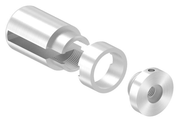 Brenk Grundhalter für Flachstäbe 40x6mm, mit Innengewinde M8, Aluminium 6063 T6, eloxiert