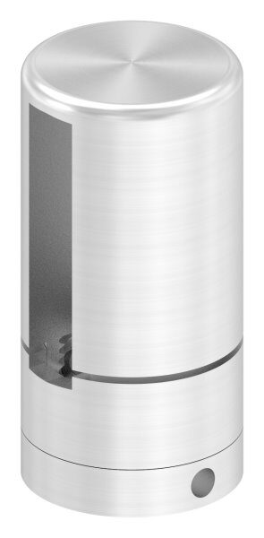 Brenk Grundhalter für Flachstäbe 40x8mm, mit Innengewinde M8, Aluminium 6063 T6, eloxiert