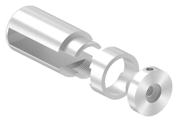 Brenk Grundhalter für Flachstäbe 50x10mm, mit Innengewinde M8, Aluminium 6063 T6, eloxiert