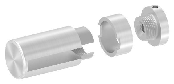 Brenk Grundhalter für Flachstäbe 50x8mm, mit Innengewinde M8, geschliffen Korn 240, V2A