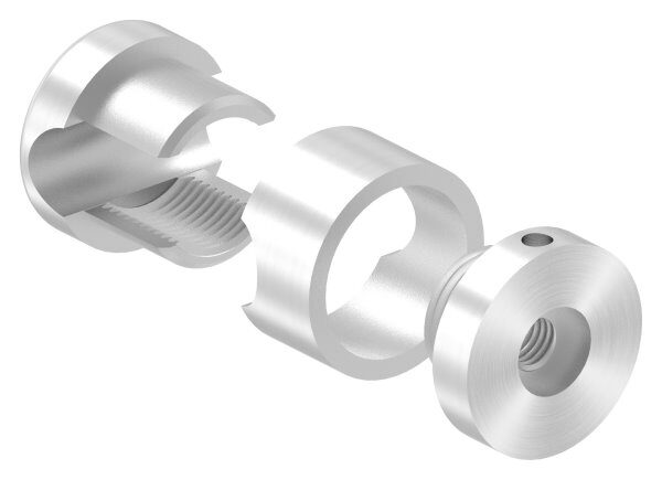 Brenk Grundhalter für Stäbe Ø 12mm, mit Innengewinde M8, geschliffen Korn 240, V2A
