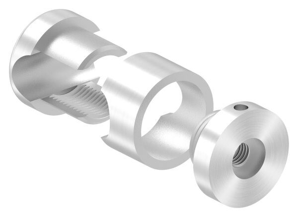 Brenk Grundhalter für Stäbe Ø 14mm, mit Innengewinde M8, geschliffen Korn 240, V2A
