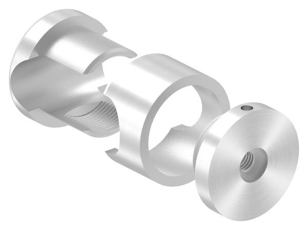 Brenk Grundhalter für Stäbe Ø 20mm, mit Innengewinde M8, geschliffen Korn 240, V2A