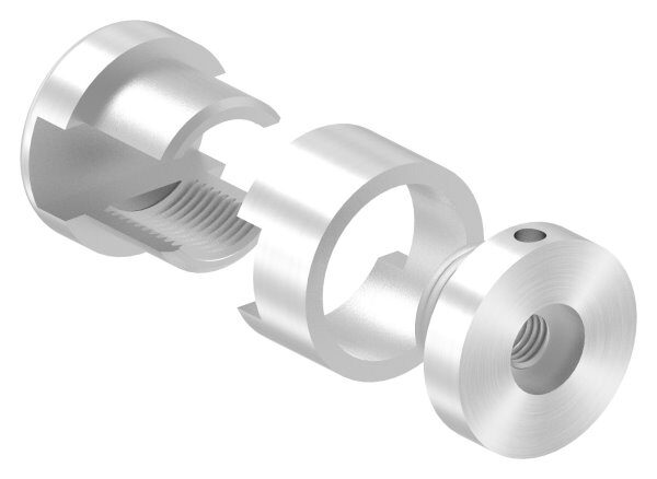 Brenk Grundhalter für Vierkantstäbe 12x12mm, mit Innengewinde M8, Aluminium 6063 T6, eloxiert
