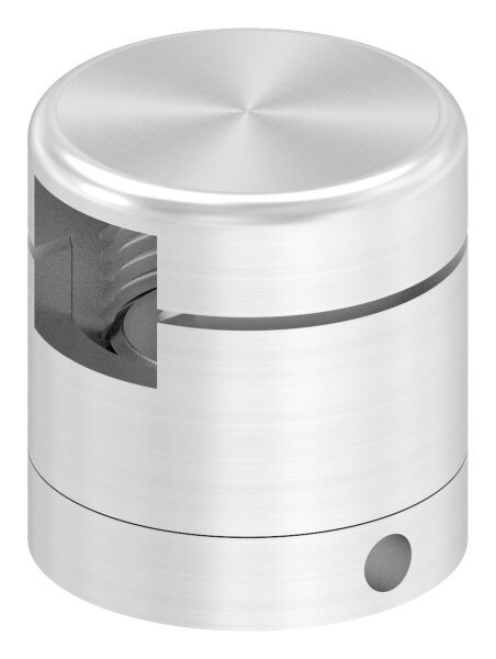 Brenk Grundhalter für Vierkantstäbe 12x12mm, mit Innengewinde M8, geschliffen Korn 240, V2A