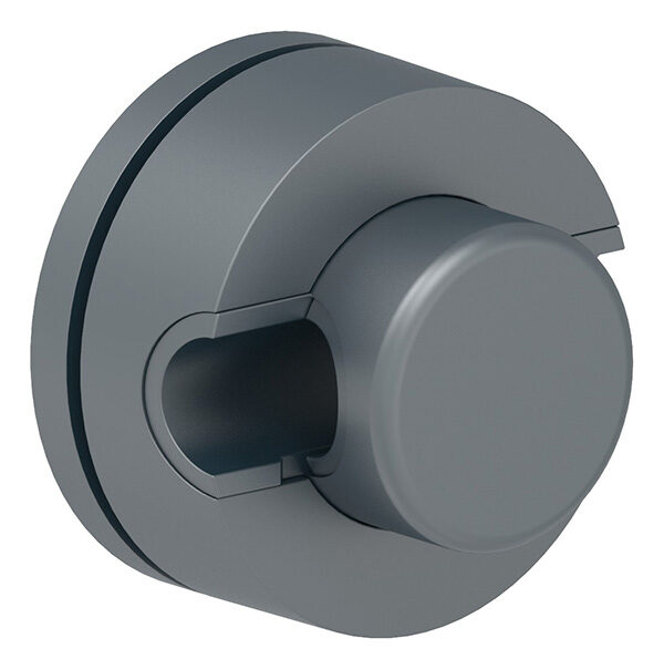 Brenk Halter Ø 50mm, inkl. Adapterstücke für Stäbe 10-11 / 12-13 / 14-15mm, Glasbohrung Ø 35mm, Kunststoff, anthrazitgrau, VPE = 4 Stück