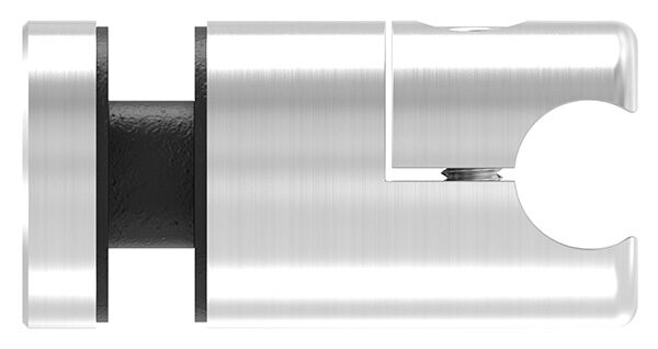 Klemmhalter mit Querstab-Glashalter Ø 25mm, zur nachträglichen Montage an Ø 12mm Rundeisen, für Glas 6 - 12,76mm, Glasbohrung mindestens Ø 14mm, V4A