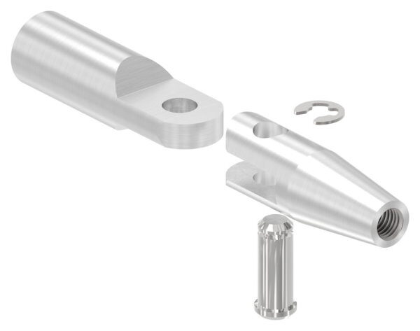 Gelenk Wandhalter-Zugstange, mit 2x Rechtsgewinde M10, ohne Platte und ohne Zugstange, V2A