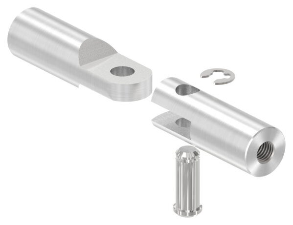 Gelenk zu Wandhalter, ohne Ronde und Punkthalter, 2x Rechtsgewinde M10, V2A