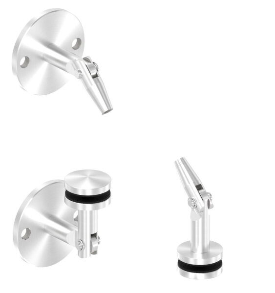 Vordachsystem abgehangen, Punkthalter Ø 52mm, ohne Zugstange, 1 Achse, ZiE erforderlich, V2A