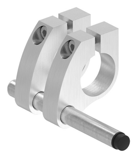 Set für Glasschiebetüren, V2A, bestehend aus:
2x Doppelrollwägen
2x Endstopper
1x Gabelschlüssel
1x Bodenführung