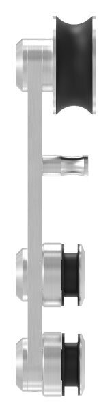 Einzelrollwagen für Glasschiebetüren, Tragkraft max. 90kg, V2A