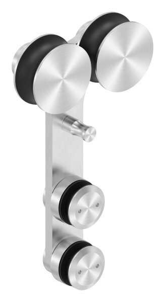 Doppelrollwagen für Glasschiebetüren, Tragkraft max. 90kg, V2A