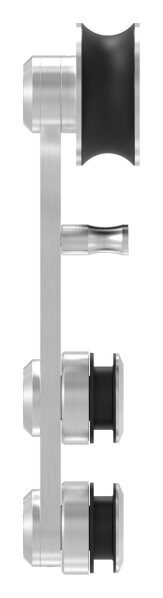 Doppelrollwagen für Glasschiebetüren, Tragkraft max. 90kg, V2A