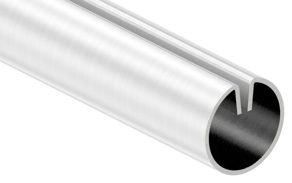 Klemmprofil, 27x1,5mm, Korn 240 geschliffen, Schlitzbreite 2,0mm, für Blecht: 2 - 2,5mm, V2A, L: 3000mm