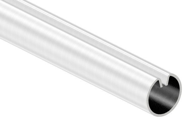 Klemmprofil, 18x1,25mm, Korn 240 geschliffen, Schlitzbreite 1,4mm, für Blecht: 1,5 - 2mm, V2A, L: 3000mm