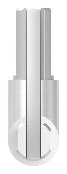 Eckverbinder für rundes Klemmprofil 18x1,25 mm, Korn 240 geschliffen, V2A, X-Maß: 30mm