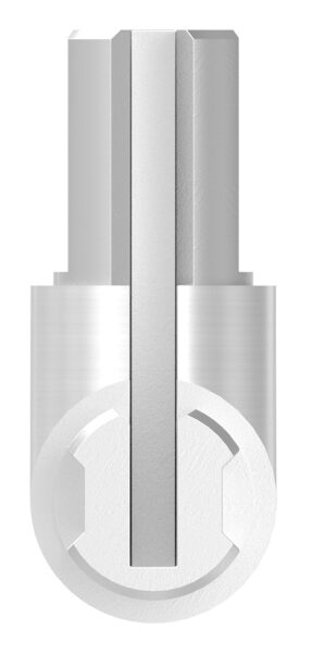Eckverbinder für rundes Klemmprofil 27x1,5 mm, Korn 240 geschliffen, V2A, X-Maß: 37mm