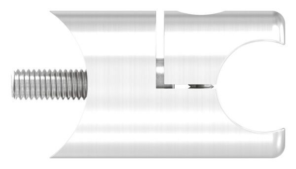 Halter für rundes Klemmprofil 18mm, Anschluss: 33,7mm, Bef.-Schraube: M6x25, V2A