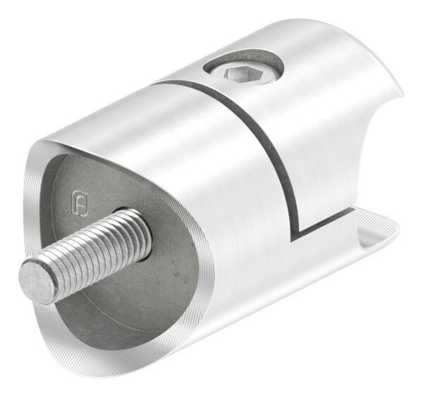 Halter für rundes Klemmprofil 18mm, Anschluss: 33,7mm, Bef.-Schraube: M6x25, V2A