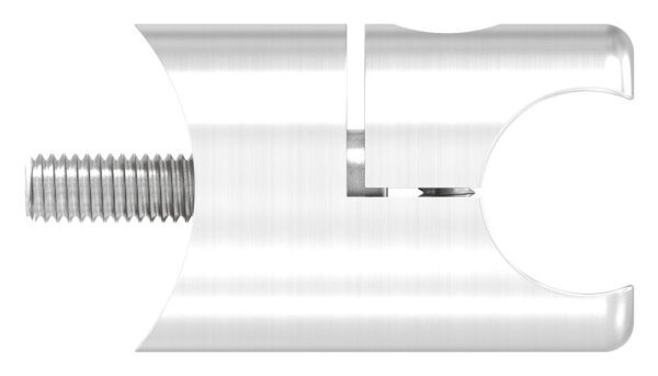 Halter für rundes Klemmprofil 18mm, Anschluss: 42,4mm, Bef.-Schraube: M6x25, V2A