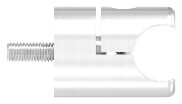Halter für rundes Klemmprofil 18mm, Anschluss: gerade, Bef.-Schraube: M6x25, V2A