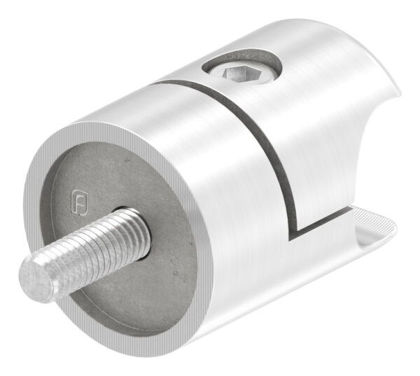 Halter für rundes Klemmprofil 18mm, Anschluss: gerade, Bef.-Schraube: M6x25, V2A