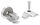 Halter für rundes Klemmprofil 27mm, Anschluss: gerade, Bef.-Schraube: M6x25, V2A