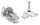 Halter für rundes Klemmprofil 27mm, Anschluss: 48,3mm, Bef.-Schraube: M6x25, V2A
