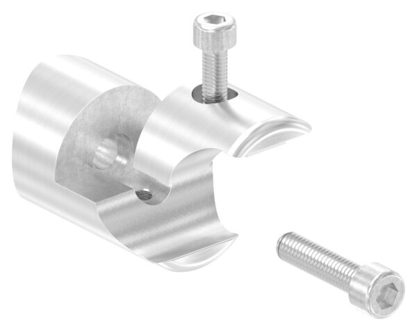 Halter für Rundrohre 21,3mm, Anschluss: 42,4mm, Bef.-Schraube: M6, V2A