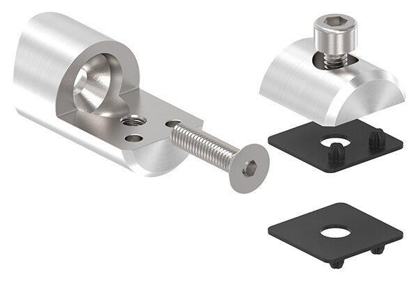 Blechhalter, Ø 25mm, Anschluss: 33,7mm, für Blechstärken: 1,5 - 4mm, Bef.-Schraube: M6x25, V2A