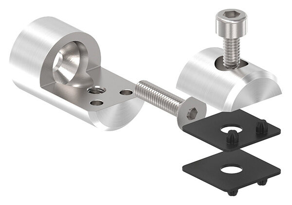Blechhalter, Ø 25mm, Anschluss: gerade, für Blechstärken: 1,5 - 4mm, Bef.-Schraube: M6x25, V4A
