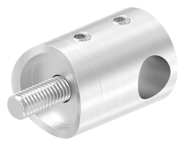 Querstabhalter für 48,3mm Rohr, mit 10,2mm Bohrung, inkl. Maden- und Befestigungsschrauben, V2A