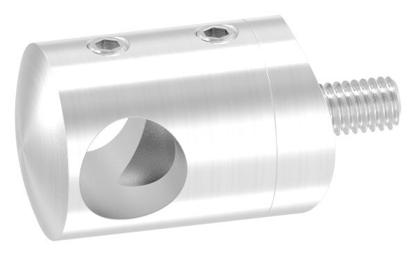 Querstabhalter für 48,3mm Rohr, mit 12,2mm Bohrung, inkl. Maden- und Befestigungsschrauben, V2A
