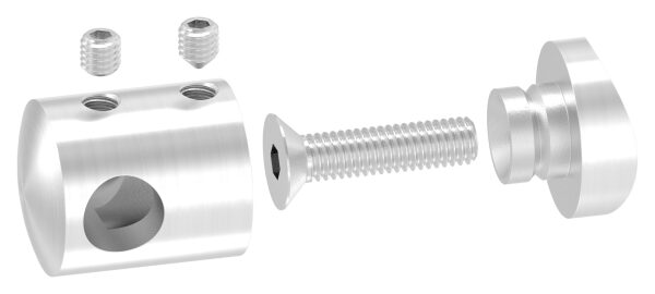 Querstab-Endhalter für 42,4mm Rohr Anschluss mit Sackloch links 10,2mm