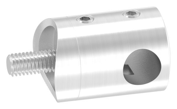 Querstab-Endhalter für 42,4mm Rohr Anschluss mit Sackloch rechts 10,2mm