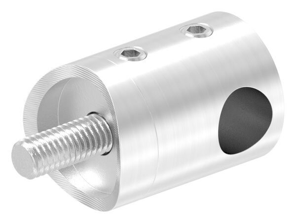 Querstab-Endhalter für 42,4mm Rohr Anschluss mit Sackloch rechts 10,2mm