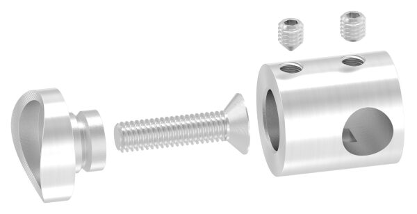 Querstab-Endhalter für 42,4mm Rohr Anschluss mit Sackloch rechts 10,2mm