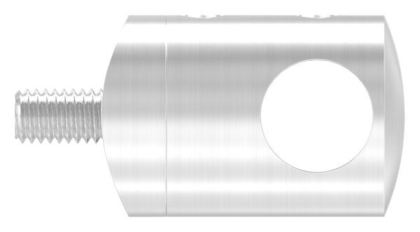 Querstabhalter für 42,4mm Rohr, mit 12,2mm Bohrung, inkl. Maden- und Befestigungsschrauben, V4A