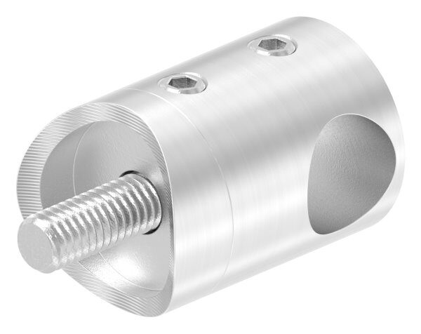 Querstabhalter für 33,7mm Rohr, mit 12,2mm Bohrung, inkl. Maden- und Befestigungsschrauben, V2A