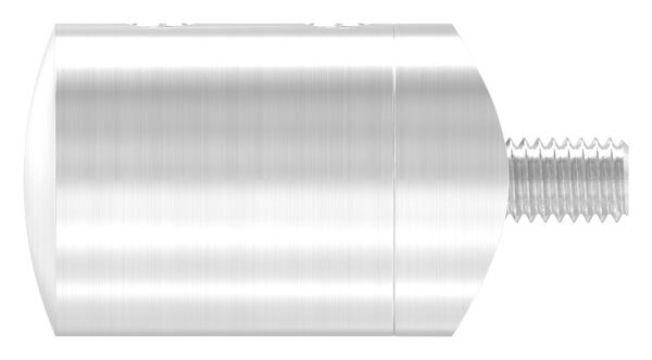 Querstabhalter als Endteil für 33,7mm Rohr, mit Sackloch rechts 12,2mm, inkl. Maden- und Befestigungsschrauben, V2A