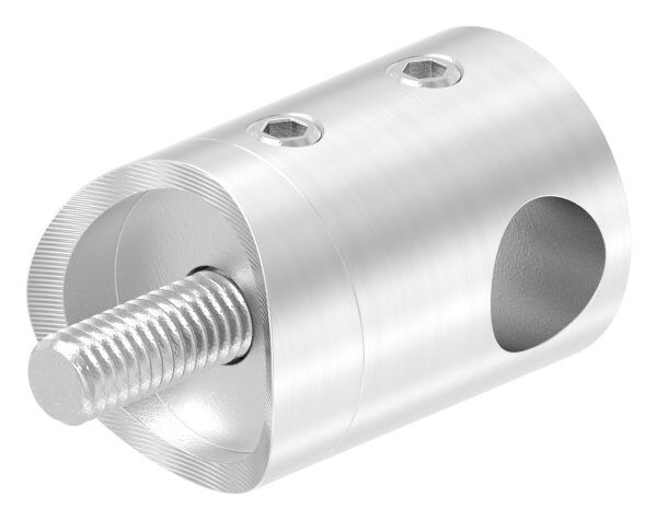 Querstabhalter für 33,7mm Rohr, mit 10,2mm Bohrung, inkl. Maden- und Befestigungsschrauben, V2A